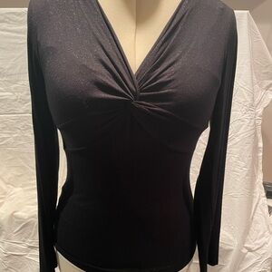 INC Long sleeve shimmery black top